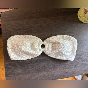 White Bikini Top with Ring Detail